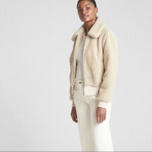Women's Cream Sherpa Jacket